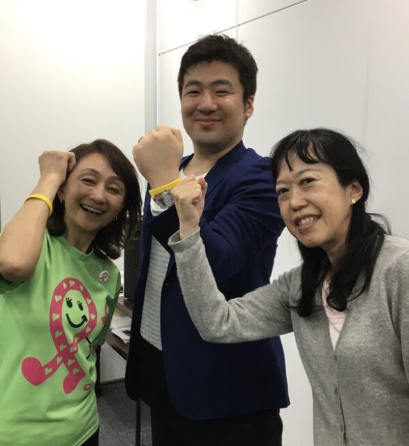 リンパ浮腫のイベントの後、Cancer Fitness代表広瀬真奈美さん、がん研看護師の田端さんと